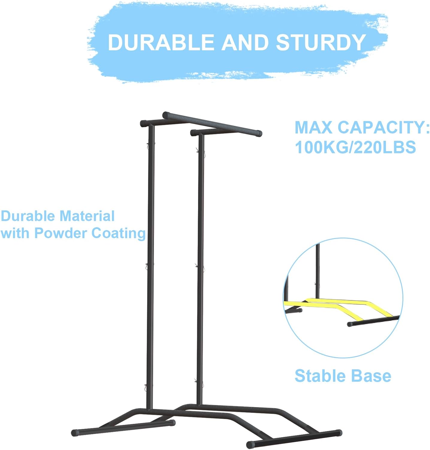 BotaBay Pull Up Bar Free Standing Dip Station 220lbs with Bag H518