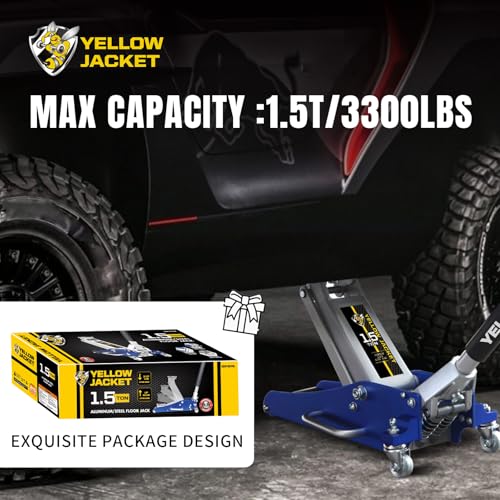 YELLOW JACKET 2.5 Ton Trolley Jack with Carrying Case, 5500 lb Capacity N593266
