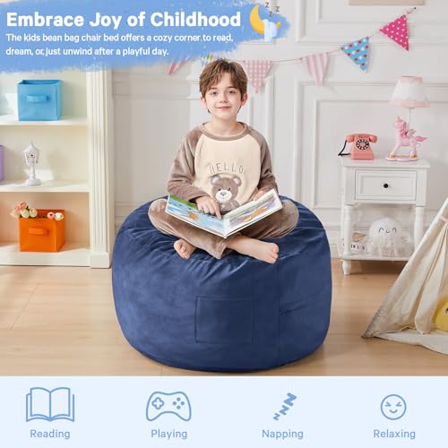 Giant Bean Bag Chair for Adults Convertible Bed with Microfiber Cover Charcoal G62613