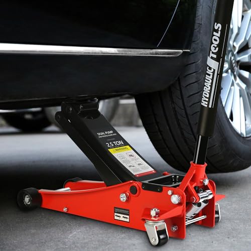 Pvillez Floor Jack, Heavy Duty Hydraulic Low Profile Steel Racing Jack, 2 Ton Capacity Blue H10635