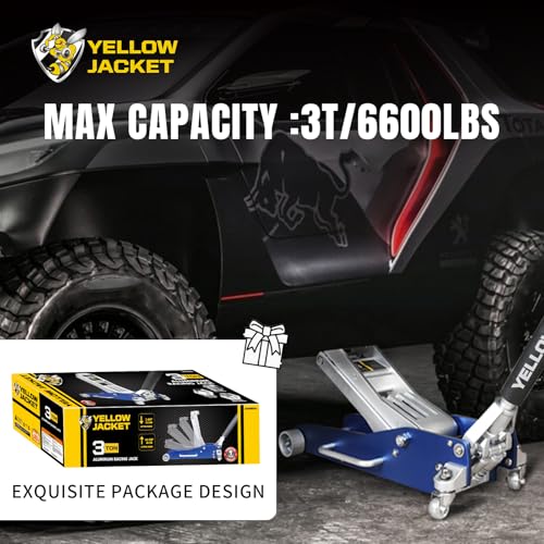 YELLOW JACKET 3 Ton Aluminum Floor Jack, 6600 lbs Capacity R359