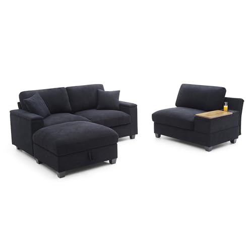 Oversized Modular Sectional Sofa with Movable Ottoman E909