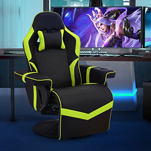 Magshion 360° Swivel Gaming Recliner Chair, Ergonomic PU Leather, Grey G328110