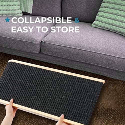 Adjustable Wooden Pet Ramp for Small Dogs, Folding Portable with Non-Slip Carpet Surface L57590