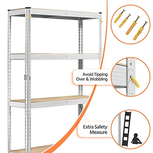 Yaheetech 5-Tier Heavy Duty Garage Shelving Unit, Adjustable Metal Storage Rack, Blue J339478