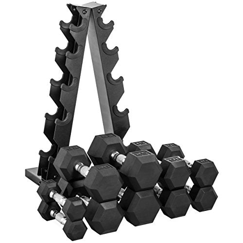 Cap Barbell 150 LB Dumbbell Set with Rack I9088