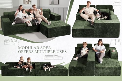 HABUTWAY 105" L-Shape Modular Sectional Sofa, Grey Velvet G848557