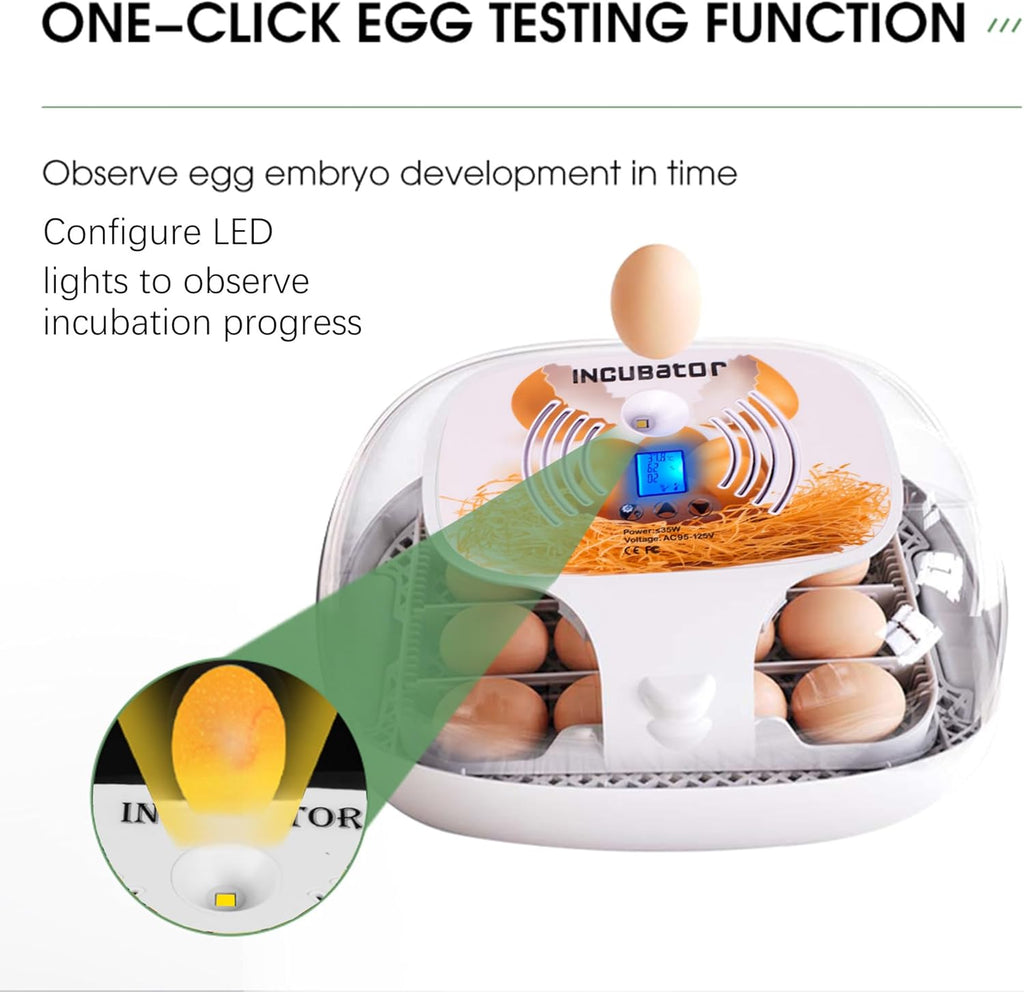 16-35 Egg Incubator with Automatic Turner and Humidity Display Q61705