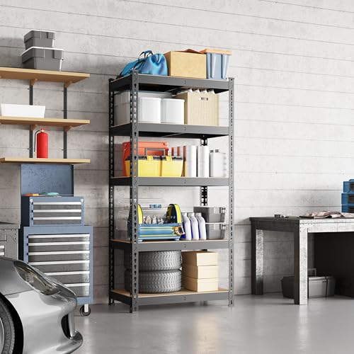Yaheetech 5-Tier Heavy Duty Garage Shelving Unit, Adjustable Metal Storage Rack, Blue J339478
