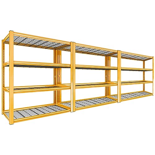 REIBII 40" W Garage Shelving 4-Tier Heavy Duty Adjustable Metal Shelves G342