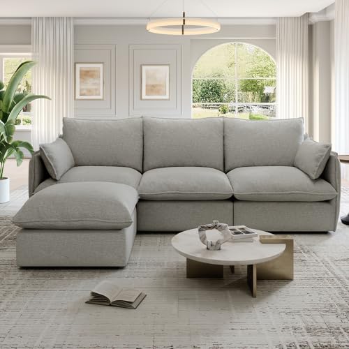 Cloud Modular Sectional Sofa, Waterproof Down Filled, High Backrest 5 Seater, Dark Gray J53470
