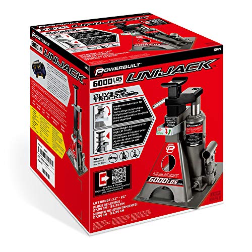 Powerbuilt 3 Ton Bottle Jack and Jack Stands in One, 6000 lb Capacity V6309