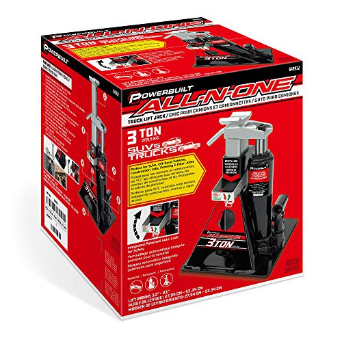 Powerbuilt 3 Ton All-in-One Bottle Jack and Jack Stands, 6000 lb Car Lift J927