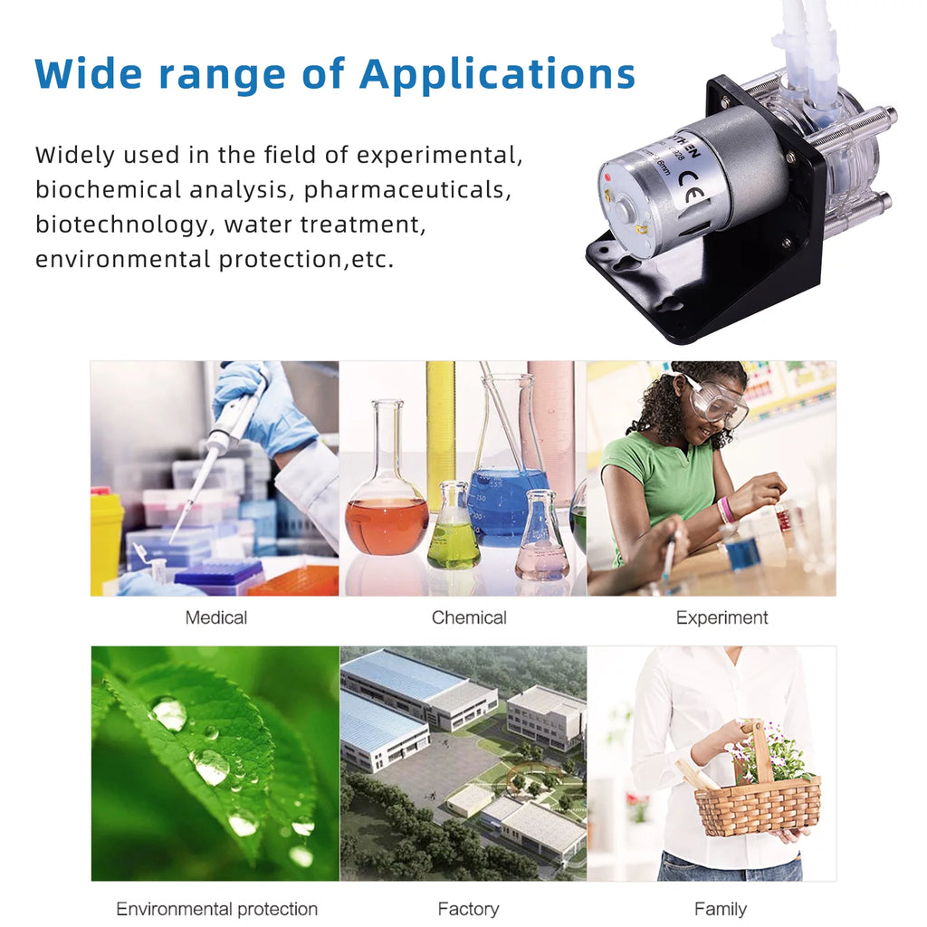 GROTHEN DC 12V Peristaltic Dosing Pump with Silicone Tubing for Aquarium Lab V944