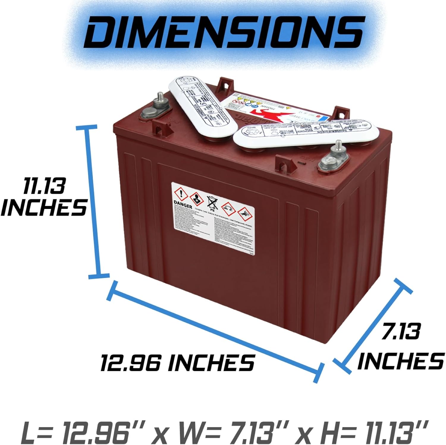 Trojan T-1275 12V 150Ah Deep Cycle Battery x2 F132