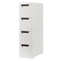 Fithood 4-Tire Rolling Cart Organizer Unit with Wheels Narrow Slim Container Storage Cabinet for Bathroom Bedroom