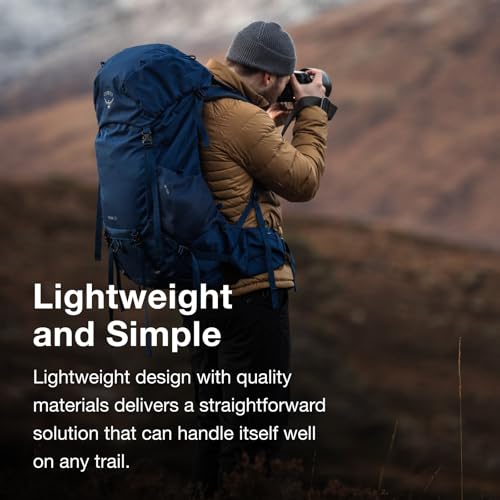 Osprey Rook 50L Men's Backpacking Backpack, Astology Blue/Blue Flame M63653