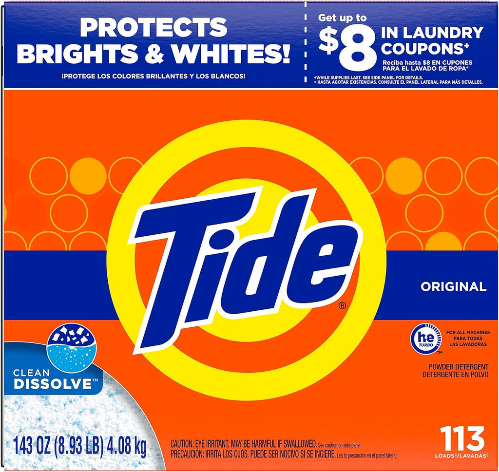 Tide Powder Laundry Detergent Original, 143 Ounce K2767