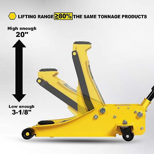YELLOW JACKET 2.5 Ton Trolley Jack with Carrying Case, 5500 lb Capacity N593266