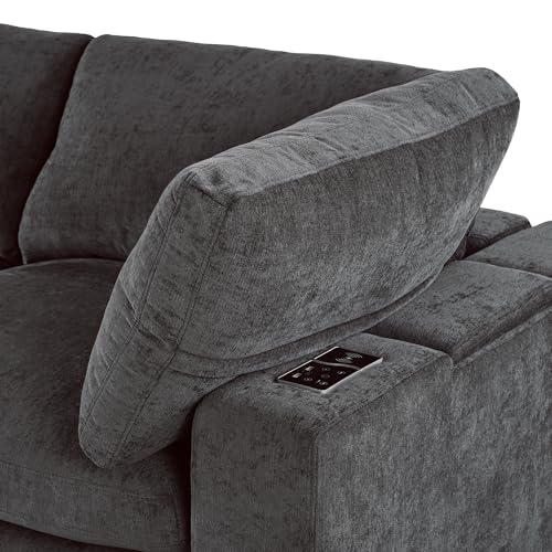 Oversized Modular Sectional Sofa with Movable Ottoman E909