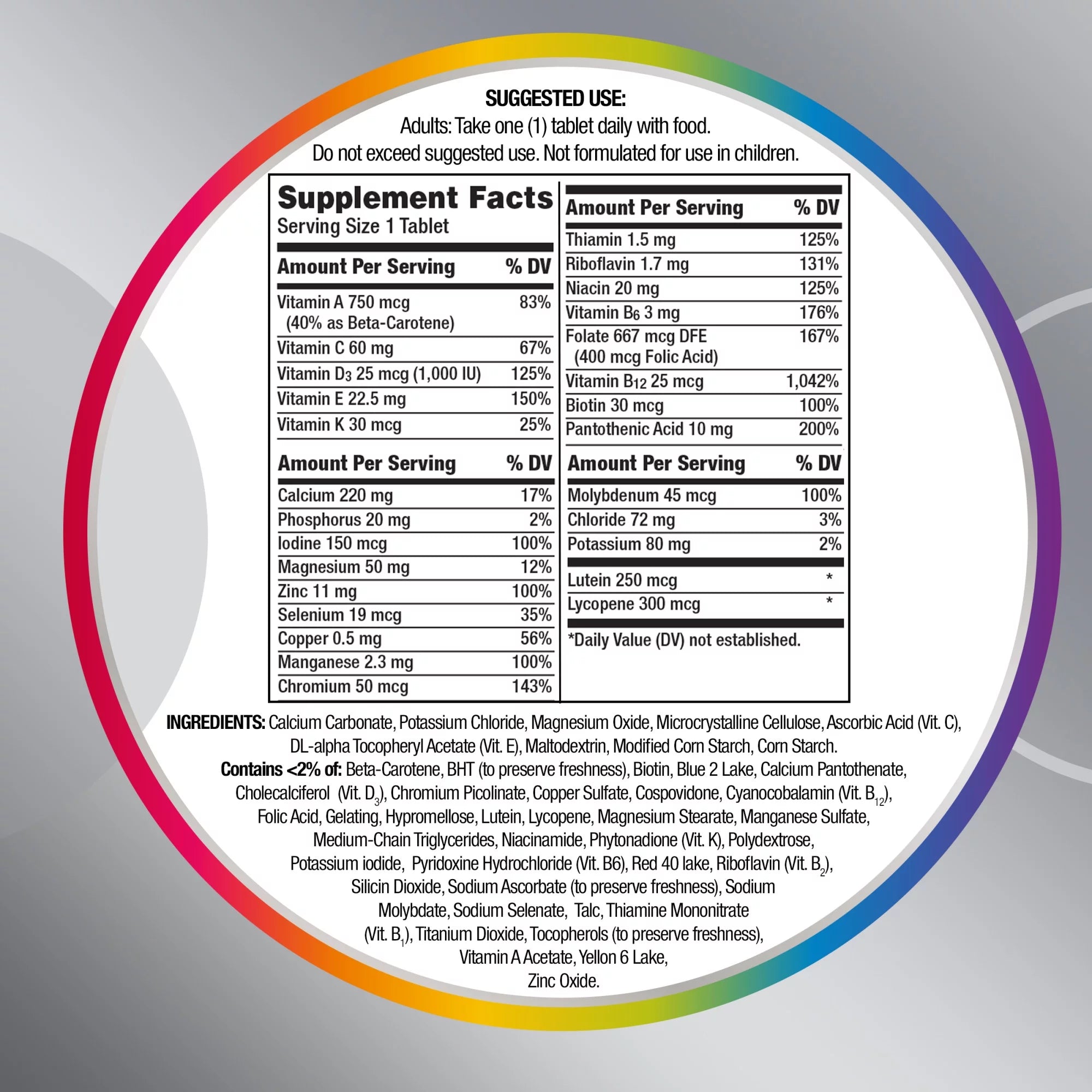 Centrum Silver Multivitamin for Adults 50 Plus, 325 Ct A30455