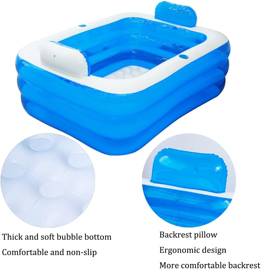 Inflatable Adult Bath Tub 2 Person Freestanding with Electric Air Pump H512946