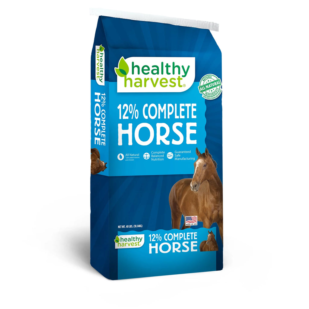 Healthy Harvest All Natural 12% Complete Horse Feed Pellets for Mature Horses, 40 lb