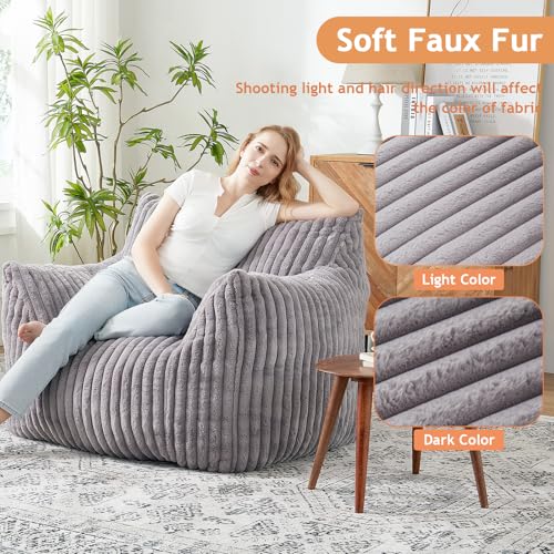 Giant Bean Bag Chair with Filling and Armrests for Adults Teens P241564