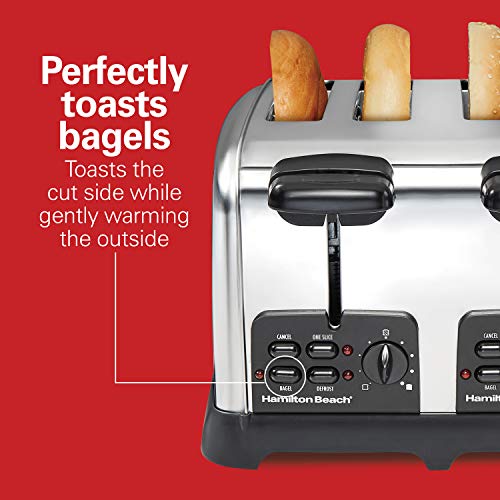 Hamilton Beach 24782 Retro 4 Slice Toaster, Polished Stainless Steel Z510338