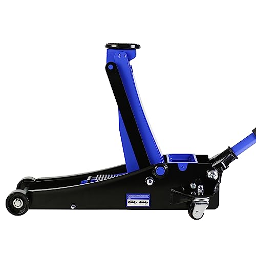 Pvillez Floor Jack, Heavy Duty Hydraulic Low Profile Steel Racing Jack, 2 Ton Capacity Blue H10635