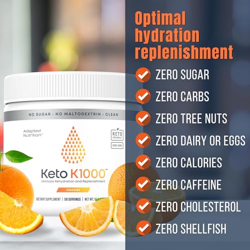 Hi-Lyte Keto K1000 Electrolyte Powder Unflavored Hydration Supplement Drink Mix, 50 Servings M663