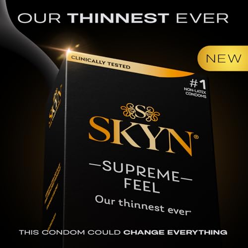 SKYN Supreme Feel Non-Latex Condoms, 10 Count, Ultra-Thin & Pre-Lubricated X4518