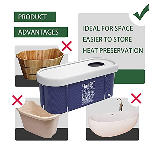 Portable Foldable Bathtub for Adult, Large Family Soaking Tub, Blue R42079