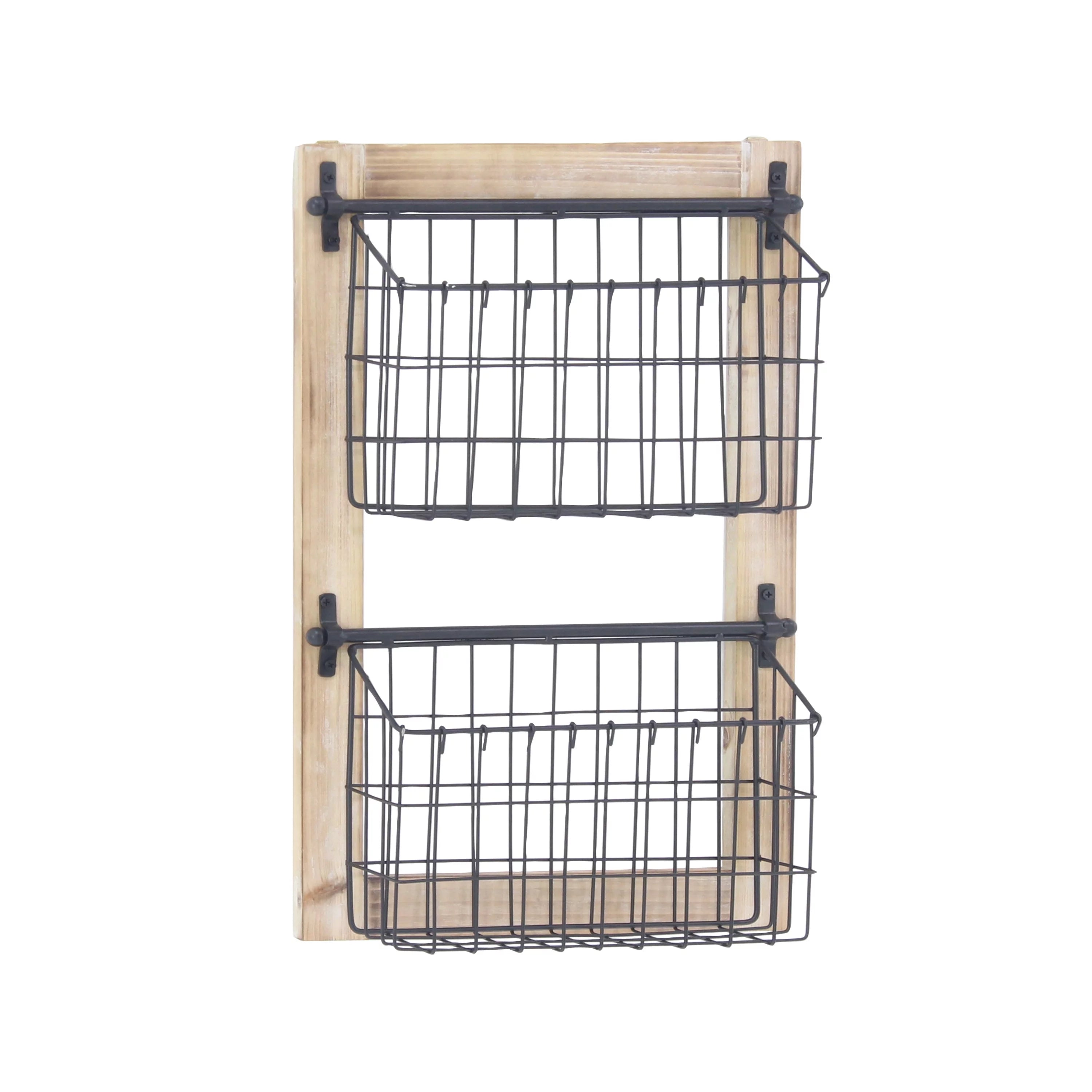 DecMode 22" Black Metal 2 Slots Magazine Rack Holder G757