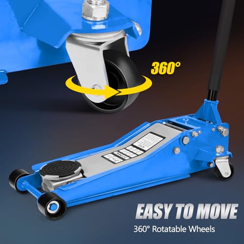 TUFFIOM Low Profile Floor Jack, Dual Pistons Quick Lift for Cars & SUVs K567715