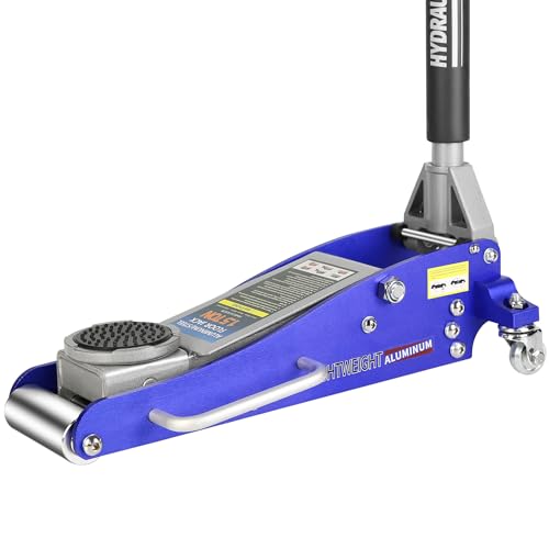 Pvillez Floor Jack, Heavy Duty Hydraulic Low Profile Steel Racing Jack, 2 Ton Capacity Blue H10635