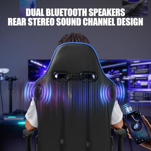 GTPLAYER Gaming Chair with Speakers and Footrest by GTRacing, Black M845420