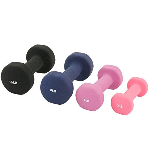 Sunny Health & Fitness Neoprene Coated Hex Dumbbell, Sold in Pairs F81825