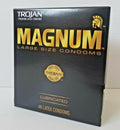 Trojan Magnum Large Size Lubricated Condoms 48 Pouches of 1 Condom Each Box