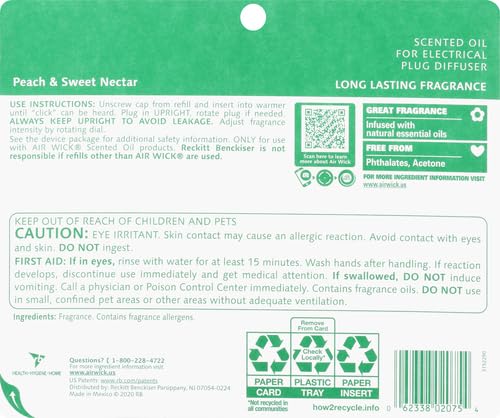 Air Wick Plug in Scented Oil Refill, 5 ct, Hibiscus and Blooming Orchids L4010