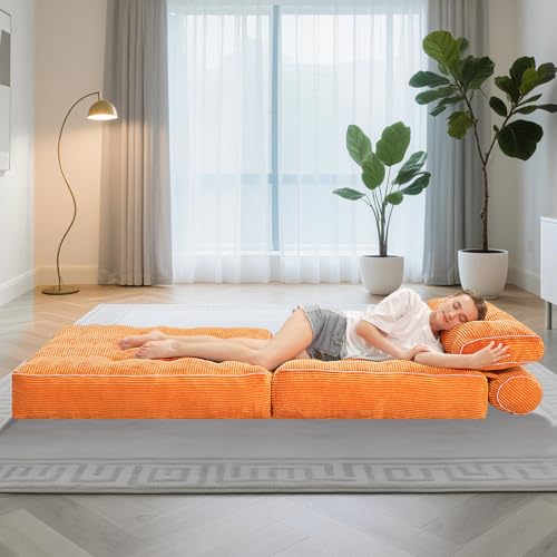 HABUTWAY Folding Sofa Bed Convertible Sleeper Chair with Dual-Pillow, Black D26880