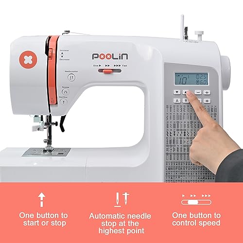 Computerized Self Threading Sewing Machine with Expansion Table and 7 Presser Feet C75144