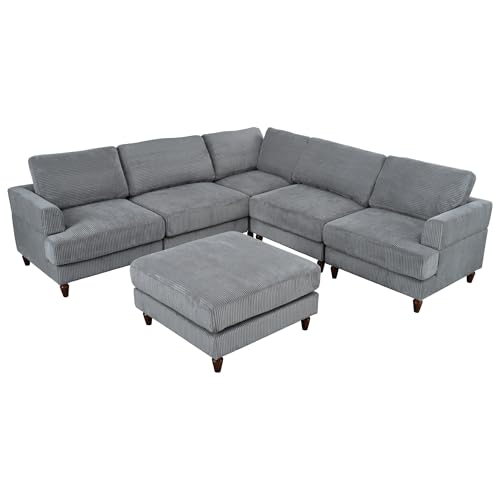 Oversized Modular Sectional Sofa with Movable Ottoman E909
