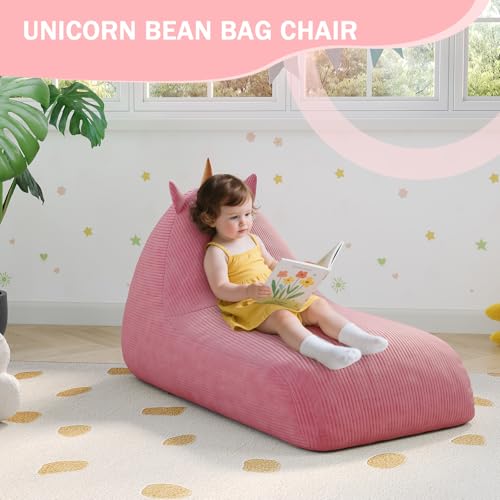 COMAX Unicorn Bean Bag Chair for Kids with Filler, Pink H562644