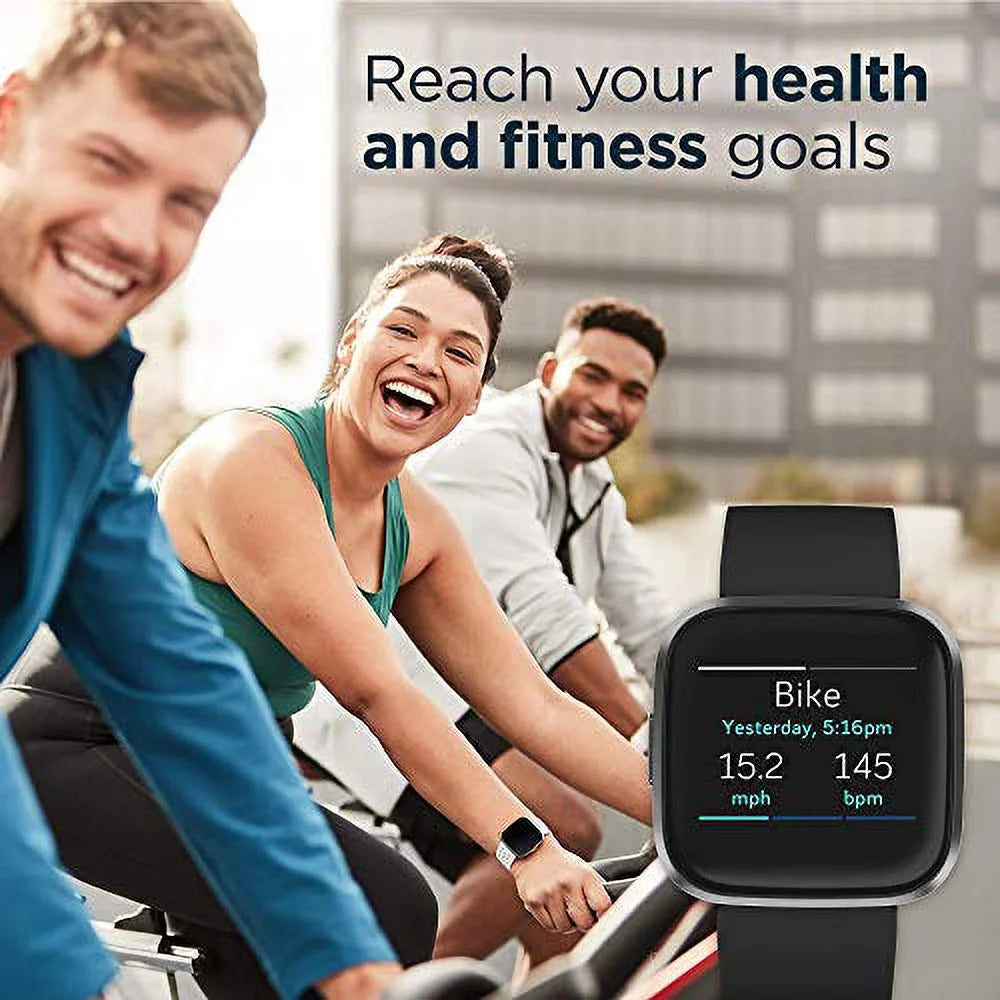 Fitbit Versa 2 Health and Fitness Smartwatch with Heart Rate, Alexa Built-In, Black/Carbon X8480