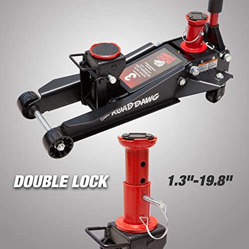 Torin Hydraulic Foldable Garage Floor Jack, 3 Ton Capacity, Black E45210