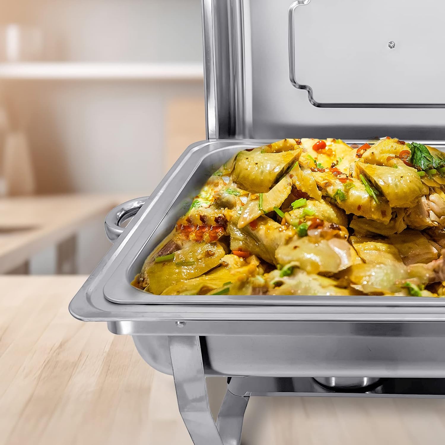 Chafing Dish Buffet Set 4 Pack 8QT Half Size Food Warmer Chafer I960957