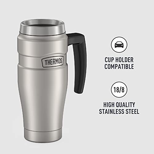 THERMOS Stainless King Vacuum-Insulated Travel Mug, 16 oz, Matte Stainless Steel R1172