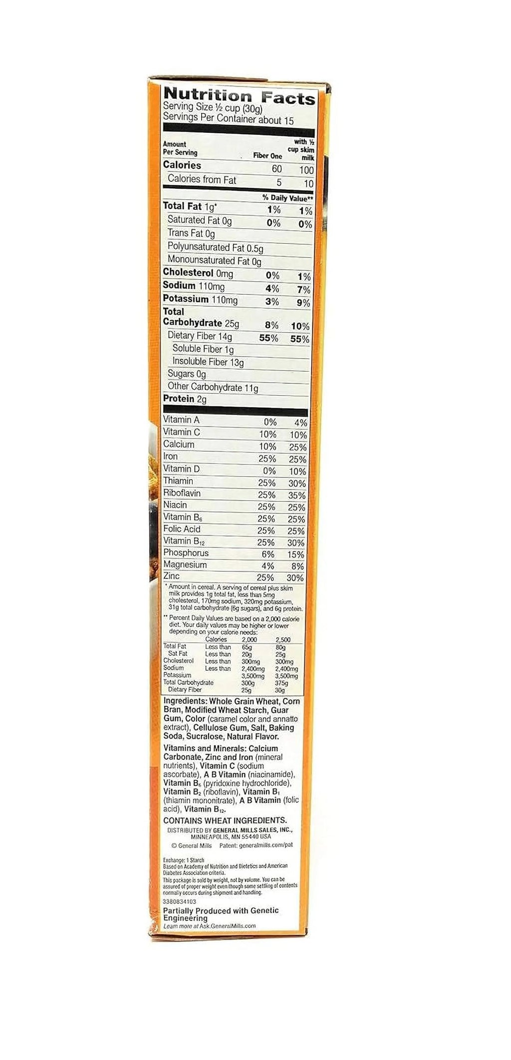 Fiber One Cereal Bran Original 16.2 oz, Pack of 3 M11903