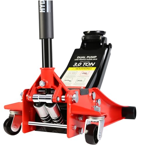 Pvillez Floor Jack, Heavy Duty Hydraulic Low Profile Steel Racing Jack, 2 Ton Capacity Blue H10635